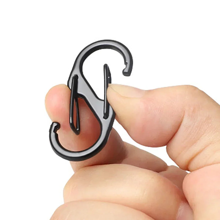 10PCS S-Type Stainless Steel Carabiner with Lock