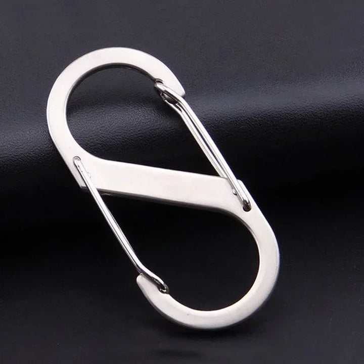 10PCS S-Type Stainless Steel Carabiner with Lock