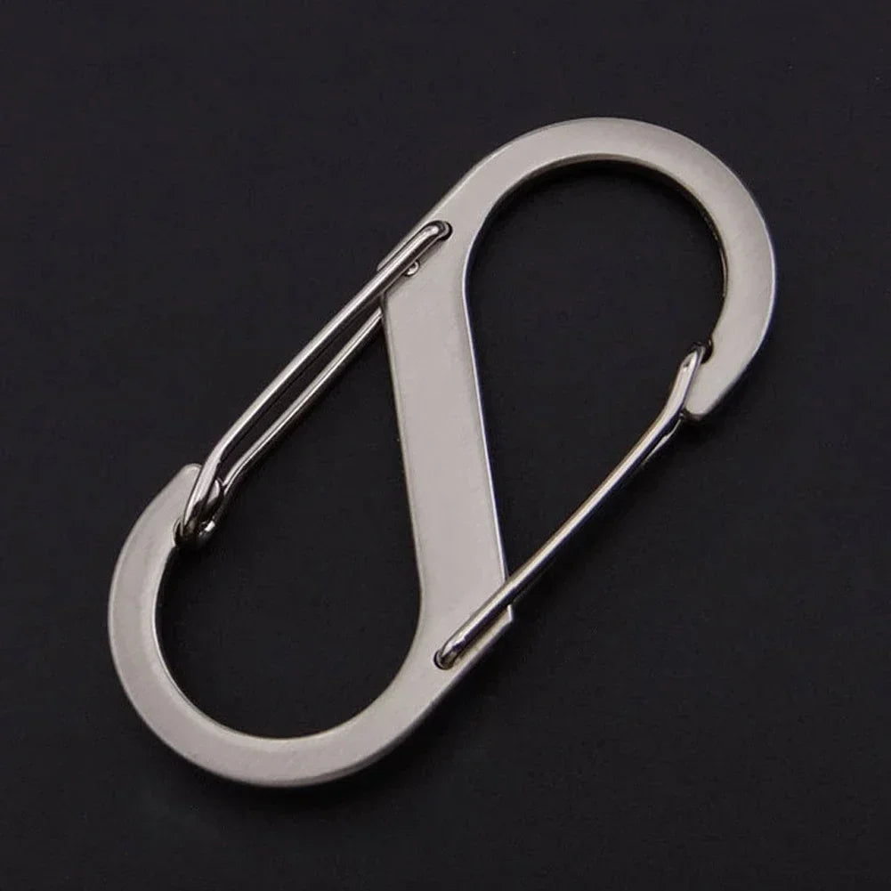 10PCS S-Type Stainless Steel Carabiner with Lock