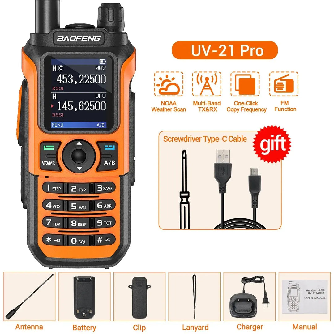 Long Range Waterproof Multi-Band Type-C Ham Radio UV 5R UV-K6