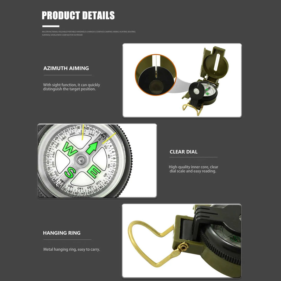 Multi-Functional Phosphorescent Lensatic Compass