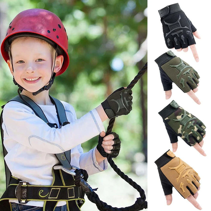 Kids Tactical Fingerless Gloves