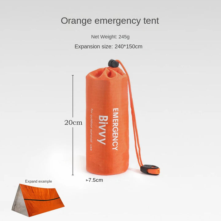 Emergency Shelter +Rain Coat + Sleeping Bag