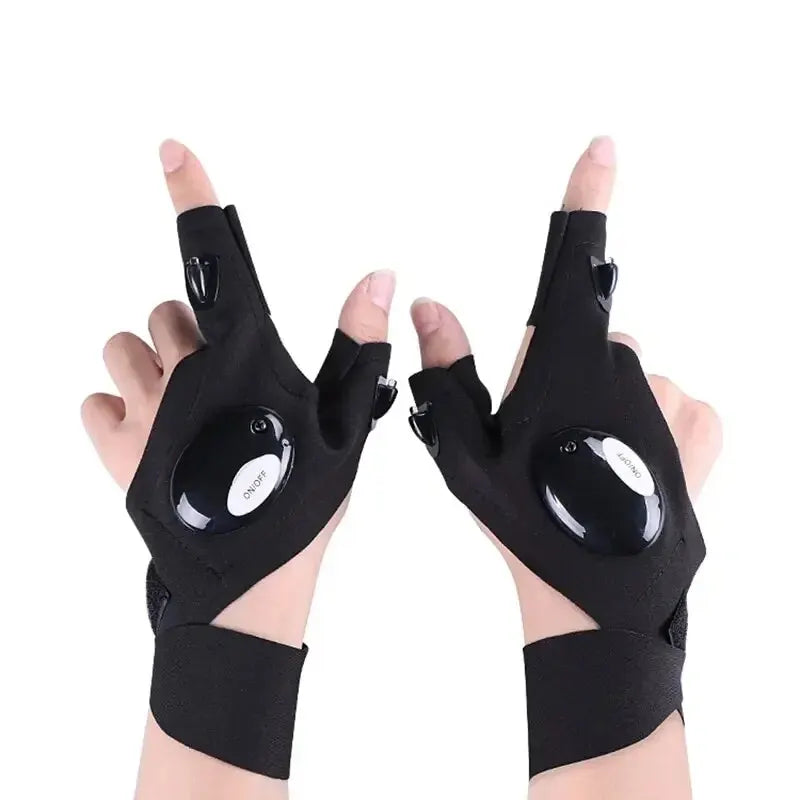 Waterproof LED Fingerless Gloves – Outdoor Fishing & Camping Tool