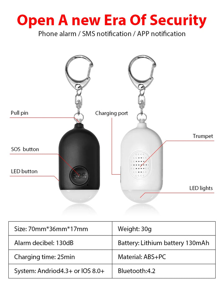 130dB Personal Safety Alarm Keychain