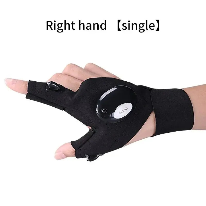 Waterproof LED Fingerless Gloves – Outdoor Fishing & Camping Tool